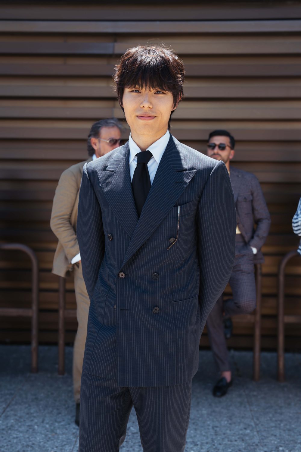 Pinstripe suits at pitti uomo 110 shot by mond.