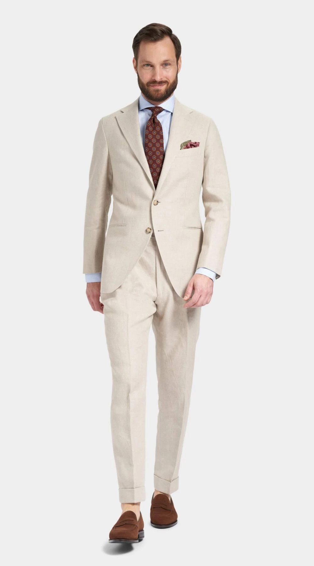 Custom Cream Irish Linen Suit