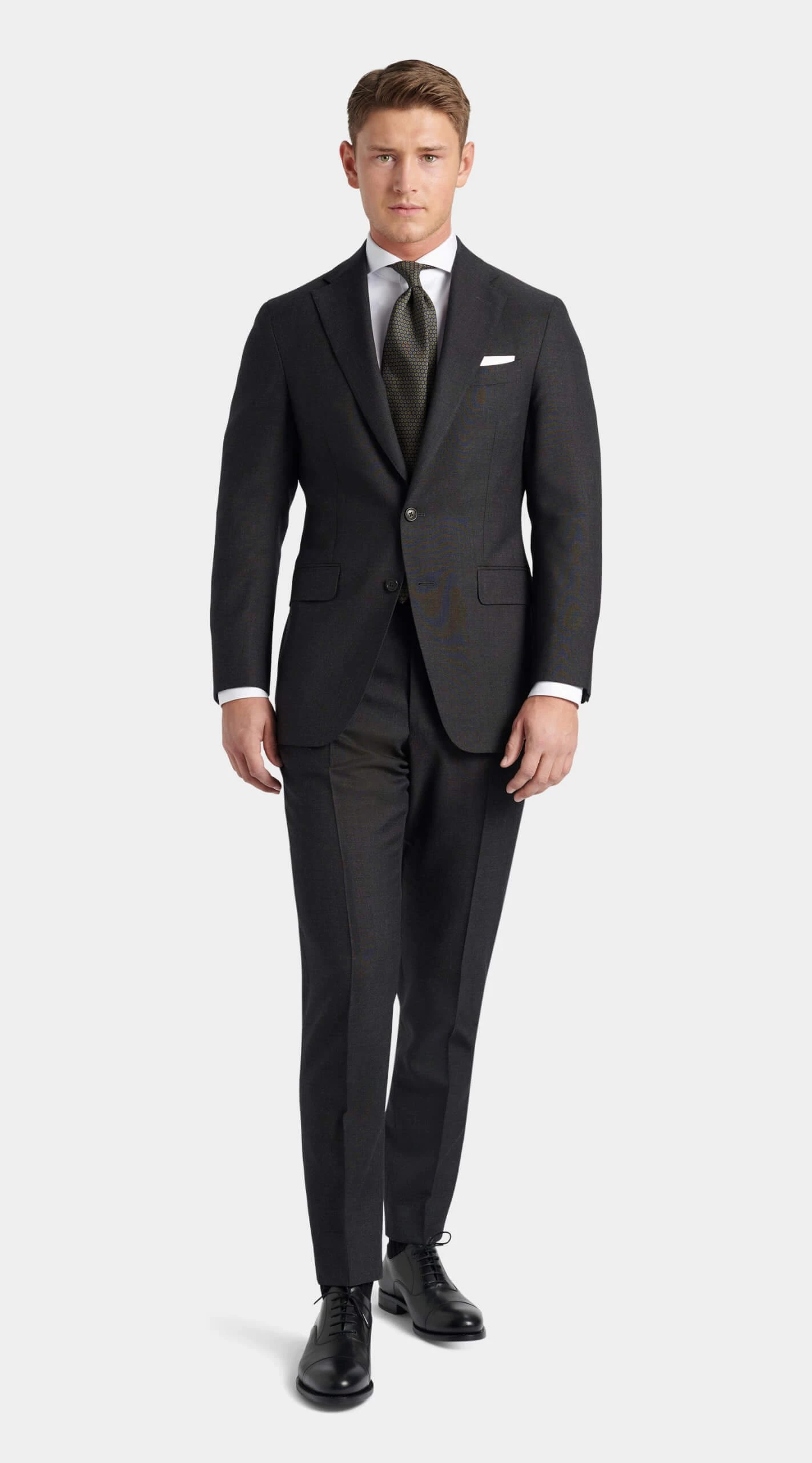 Charcoal Gray Suit / Charcoal gråt jakkesæt / Anthrazitfarbener Anzug / Kullgrå Dress i Hopsack