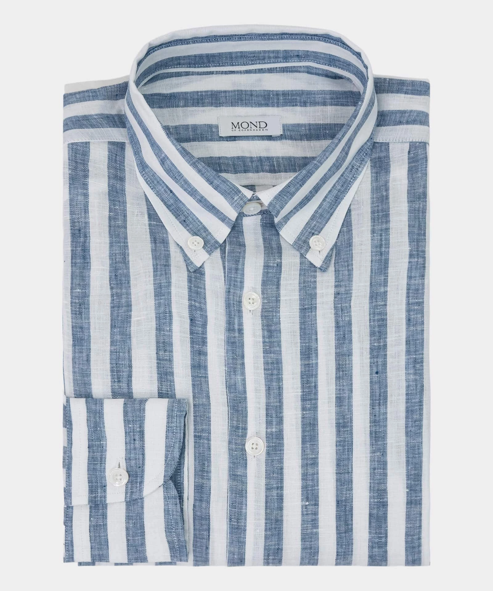 White_Blue Butcher Stripe Linen shirt