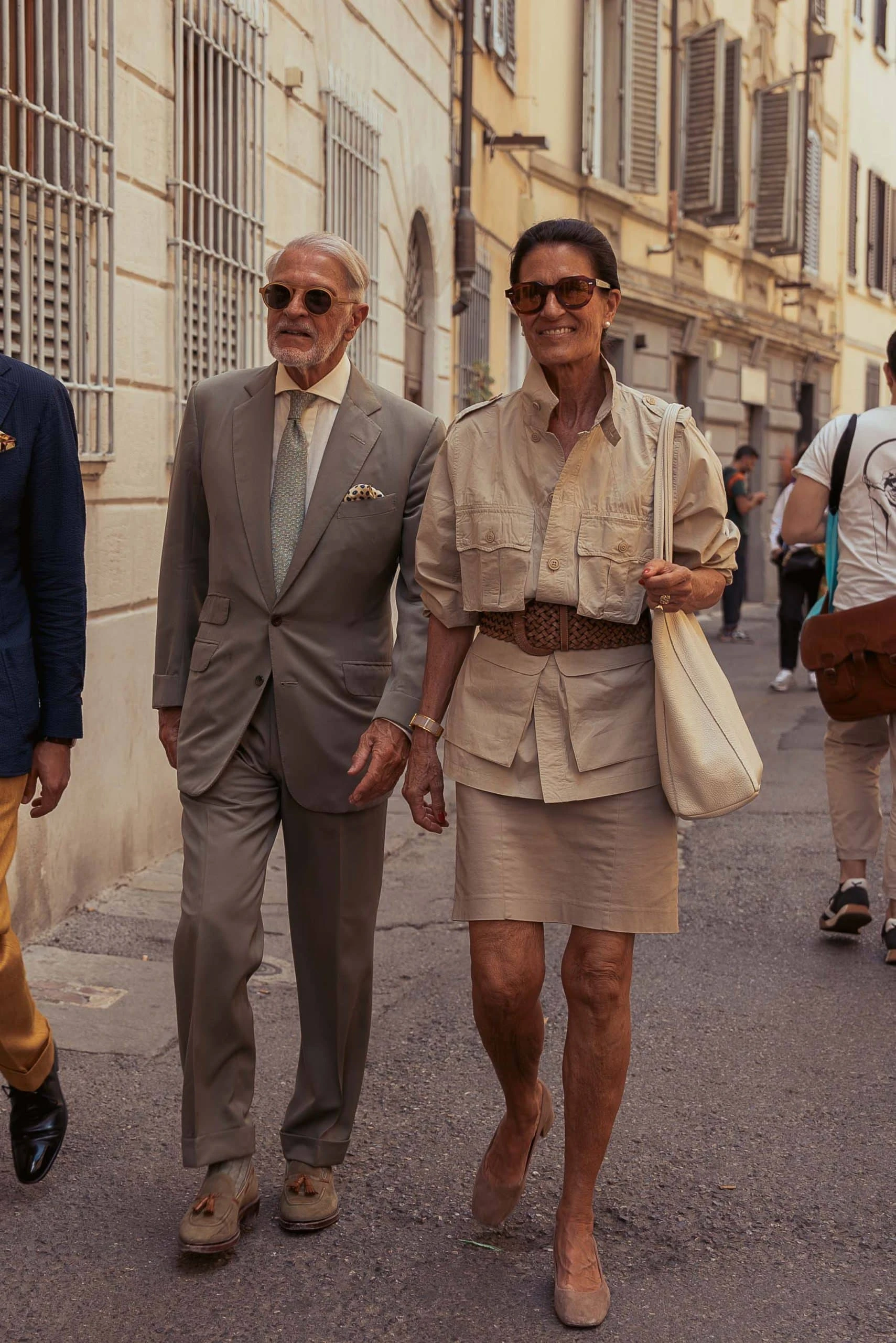 henrik hjerl spotted at pitti uomo in florence wearing a soft taupe suit