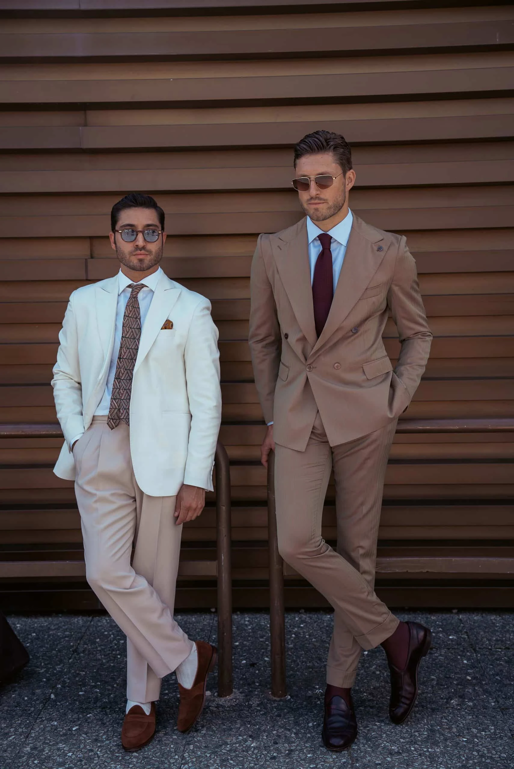 neutrals at pitti uomo, brown suits and separates