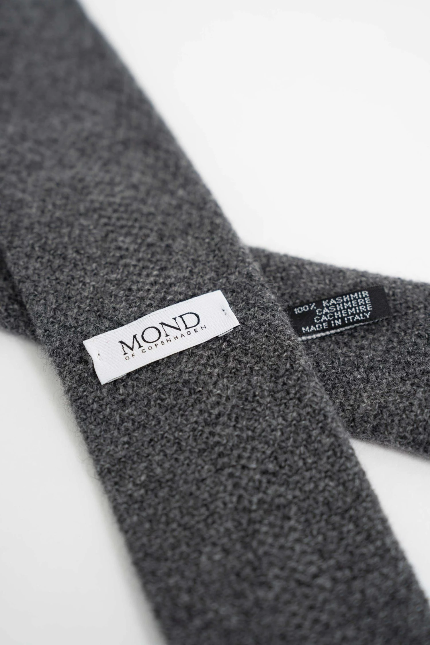 Grey 100 percent Cashmere Knit Tie by Mond of Copenhagen
