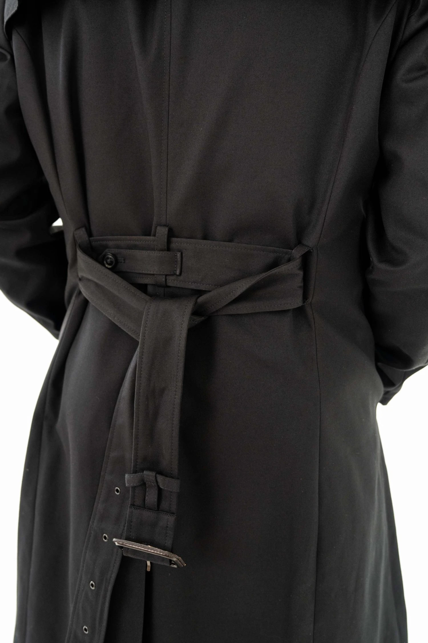 Mond Custom Black Twill Trench Coat