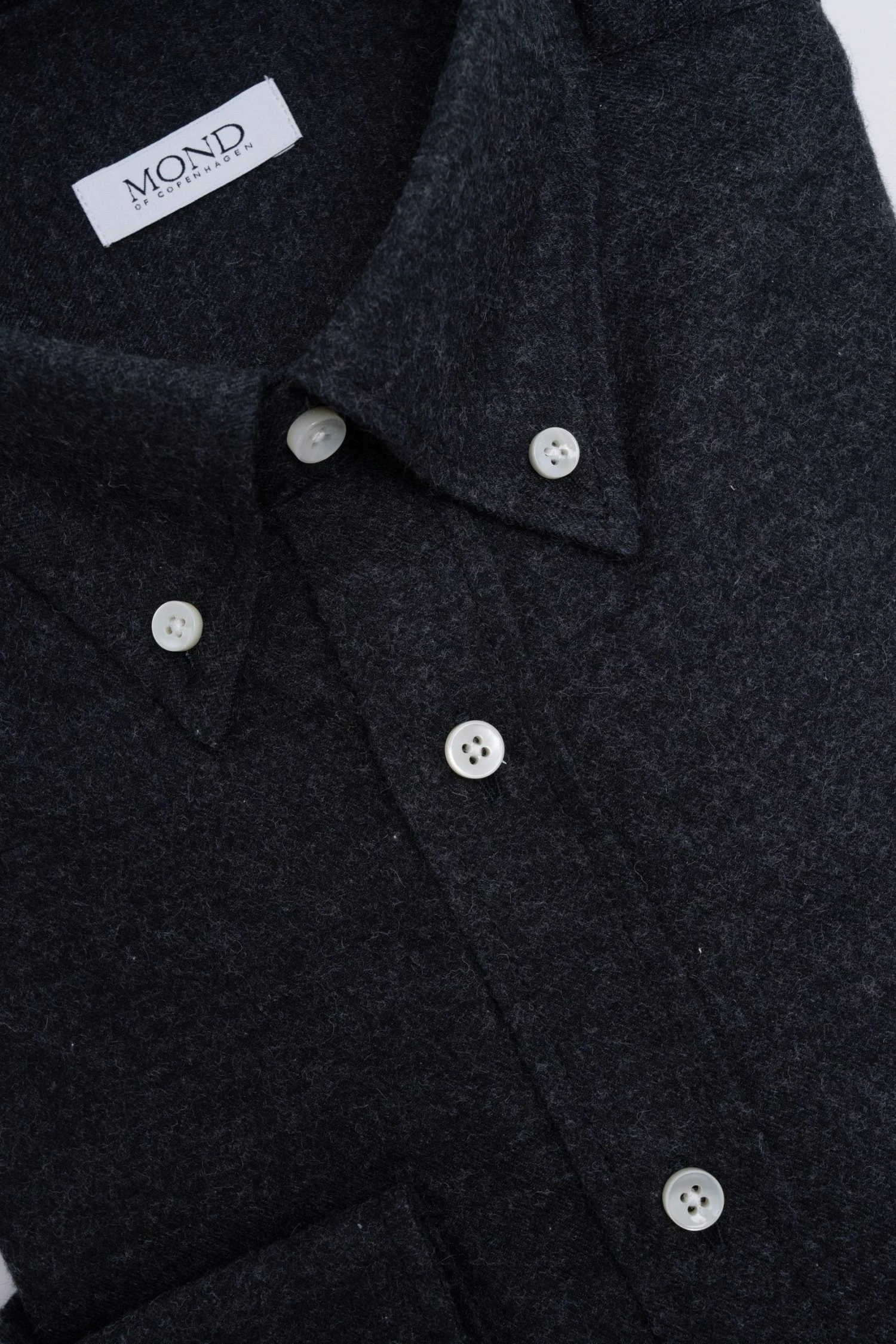 Charcoal Kashco Shirt made of cotton and cashmere mix, custom made by mond of copenhagen