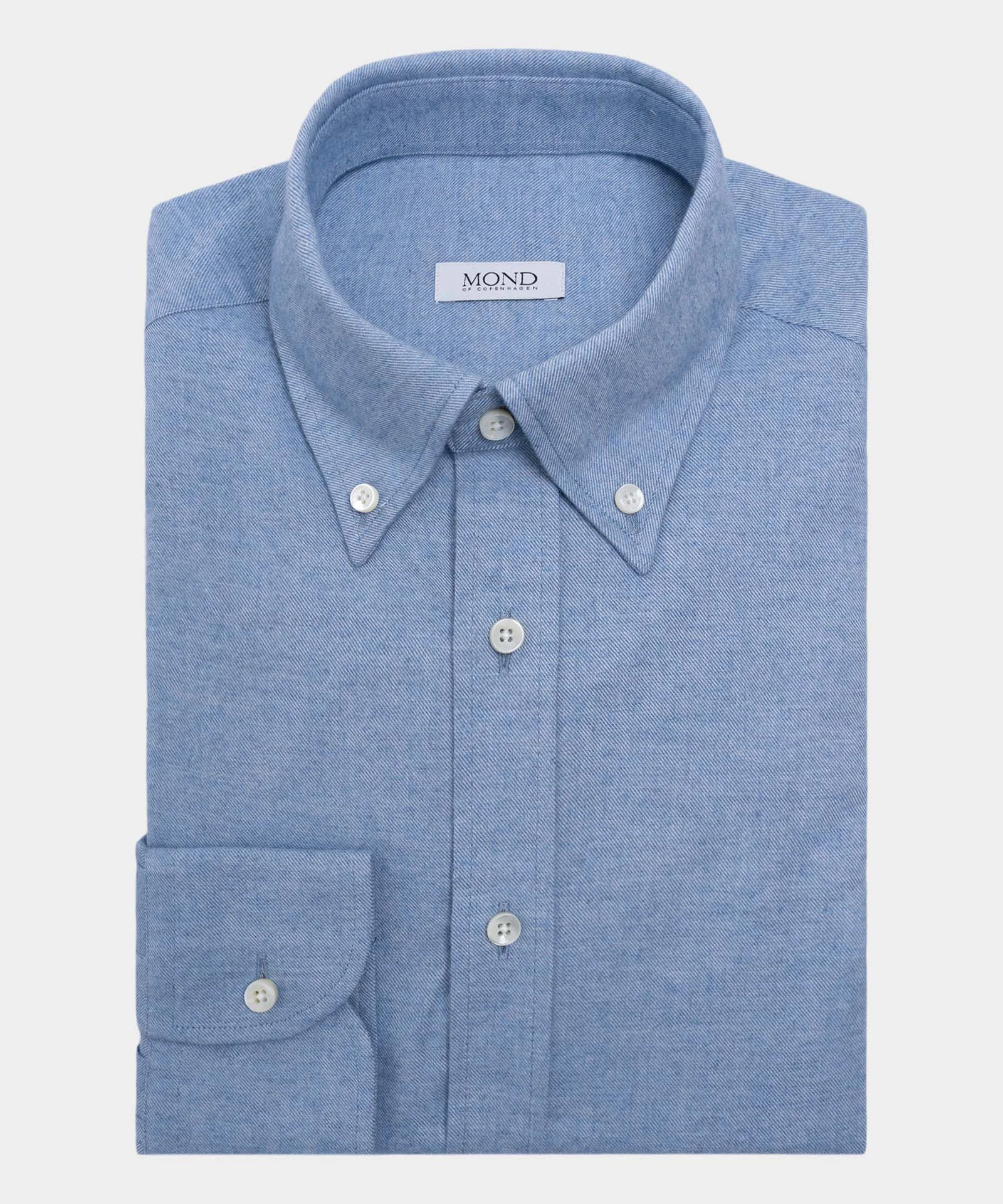 Light Blue Kashco cotton and cashmere custom made shirt by mond of copenhagen