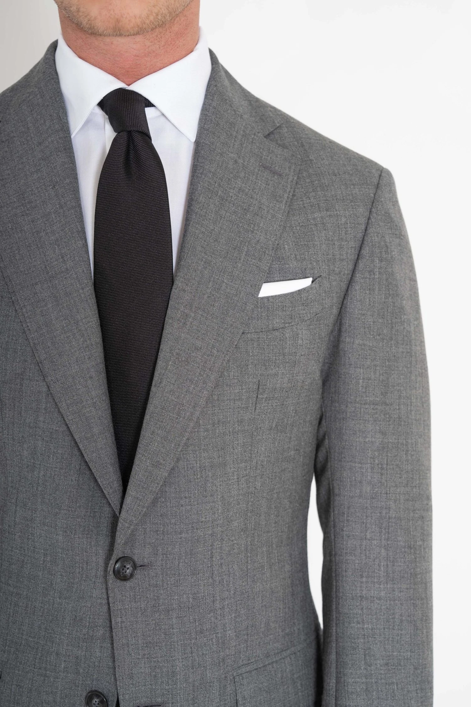Medium Grey TwistAir Suit with olive green tie