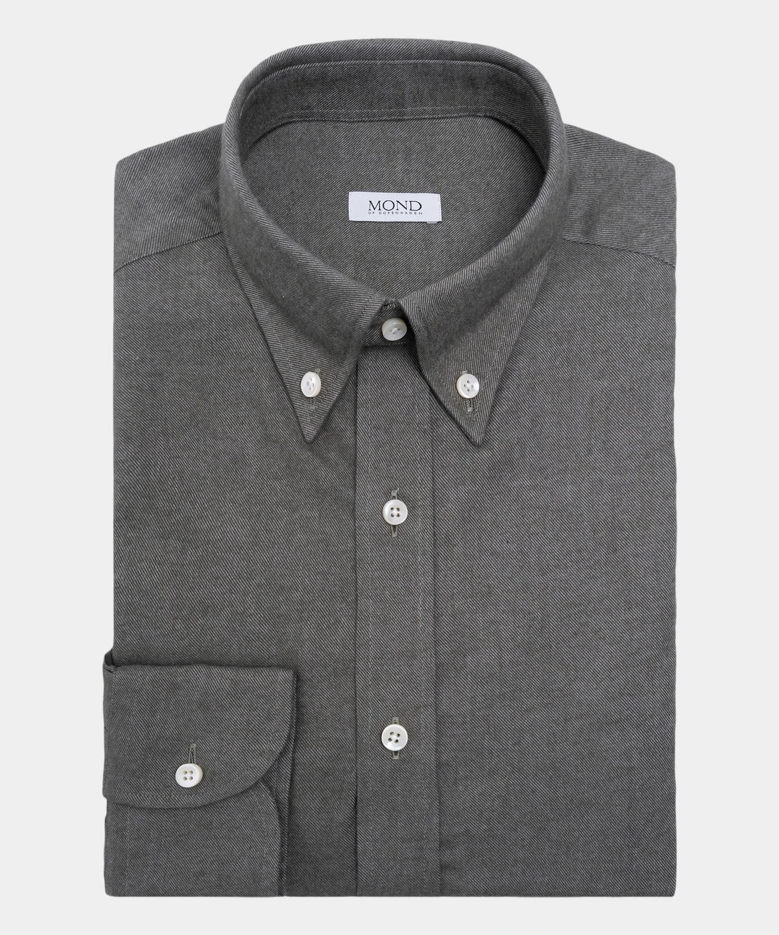 Taupe Brushco brushed cotton shirt, custom made by mond of copenhagen
