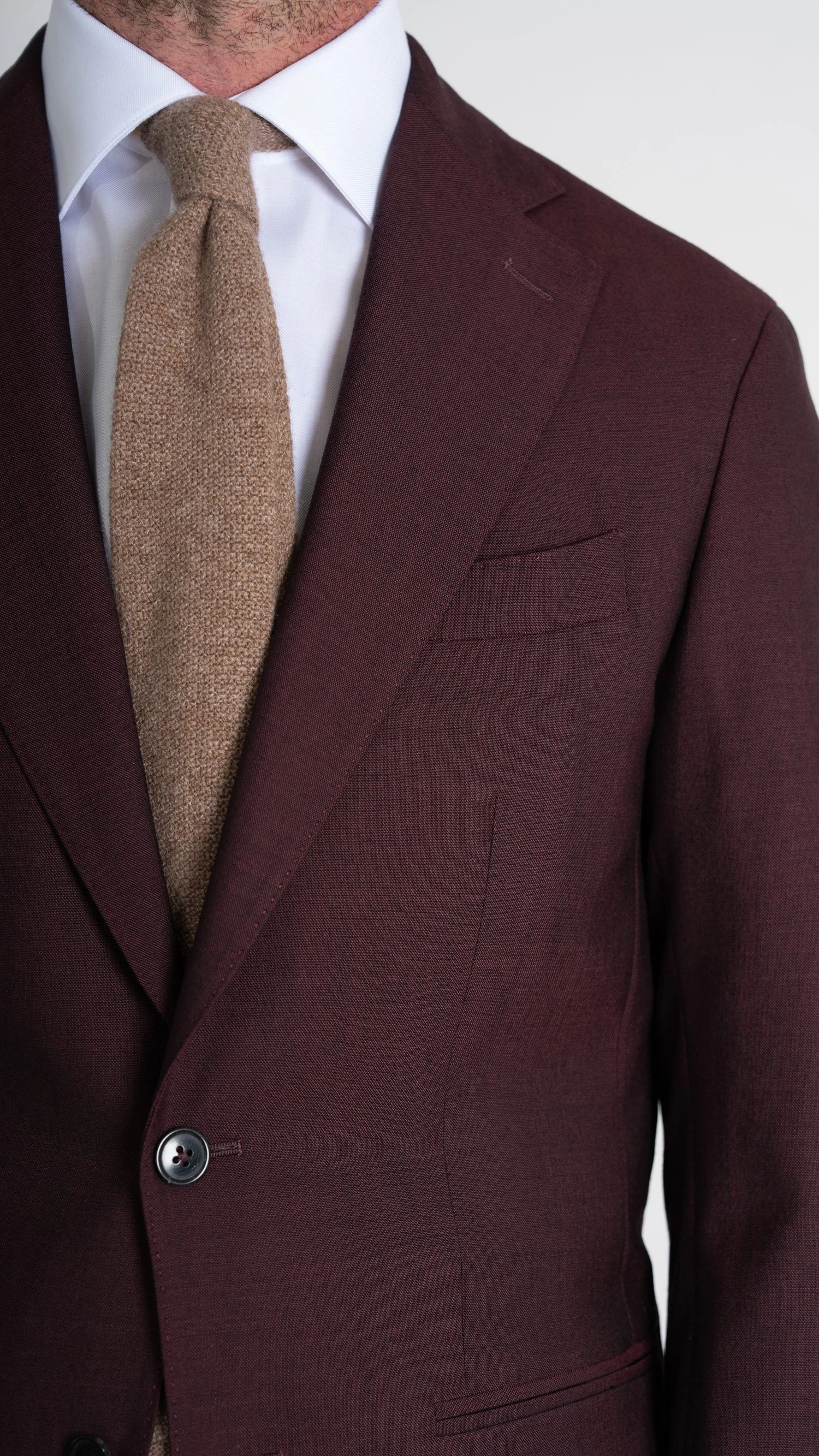 custom burgundy twistair suit by mond