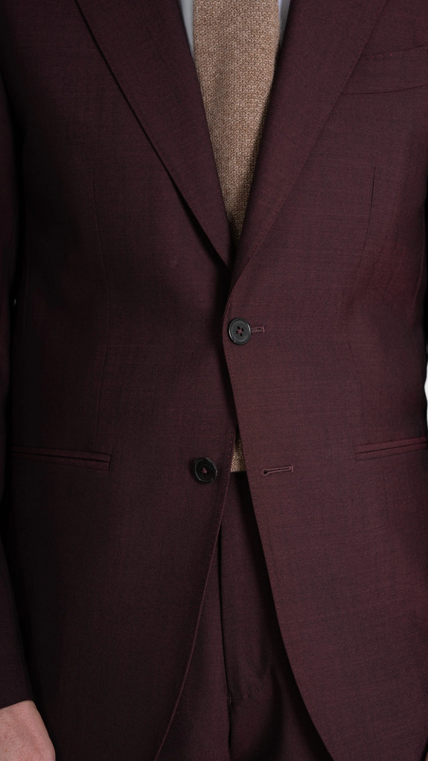 custom made burgundy twistair suit by mond