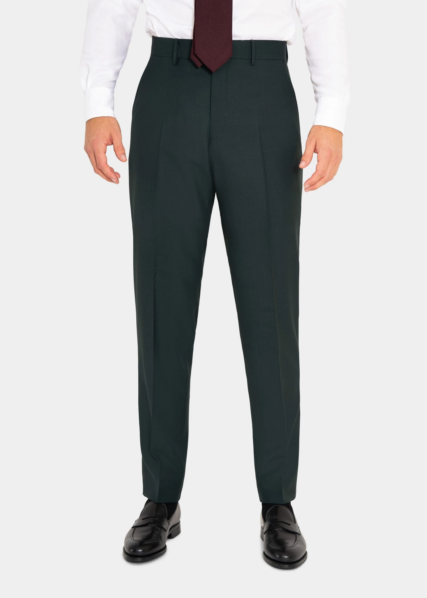 dark green suit trousers in twistair fabric