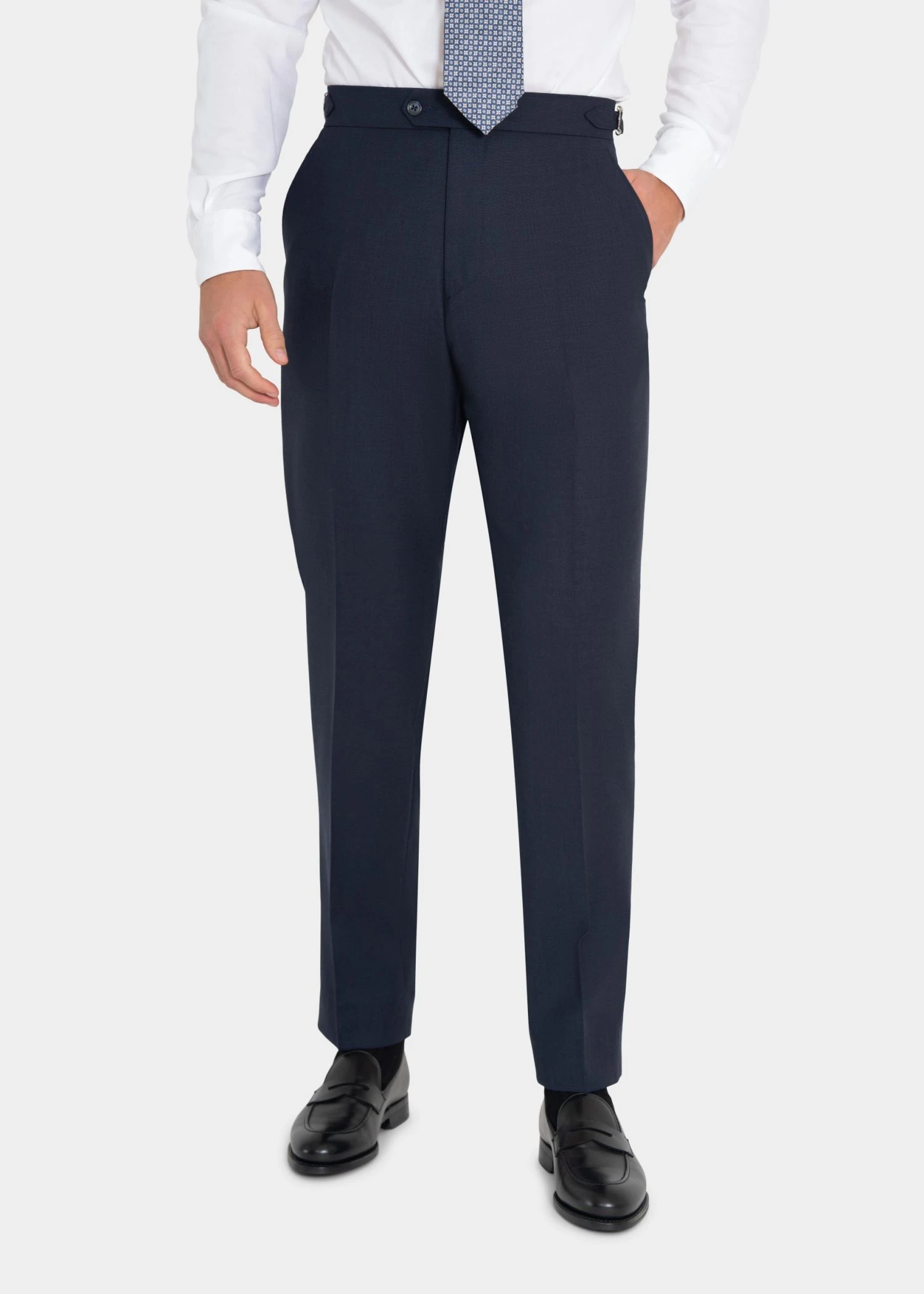 navy melange blue suit trousers in twistair fabric