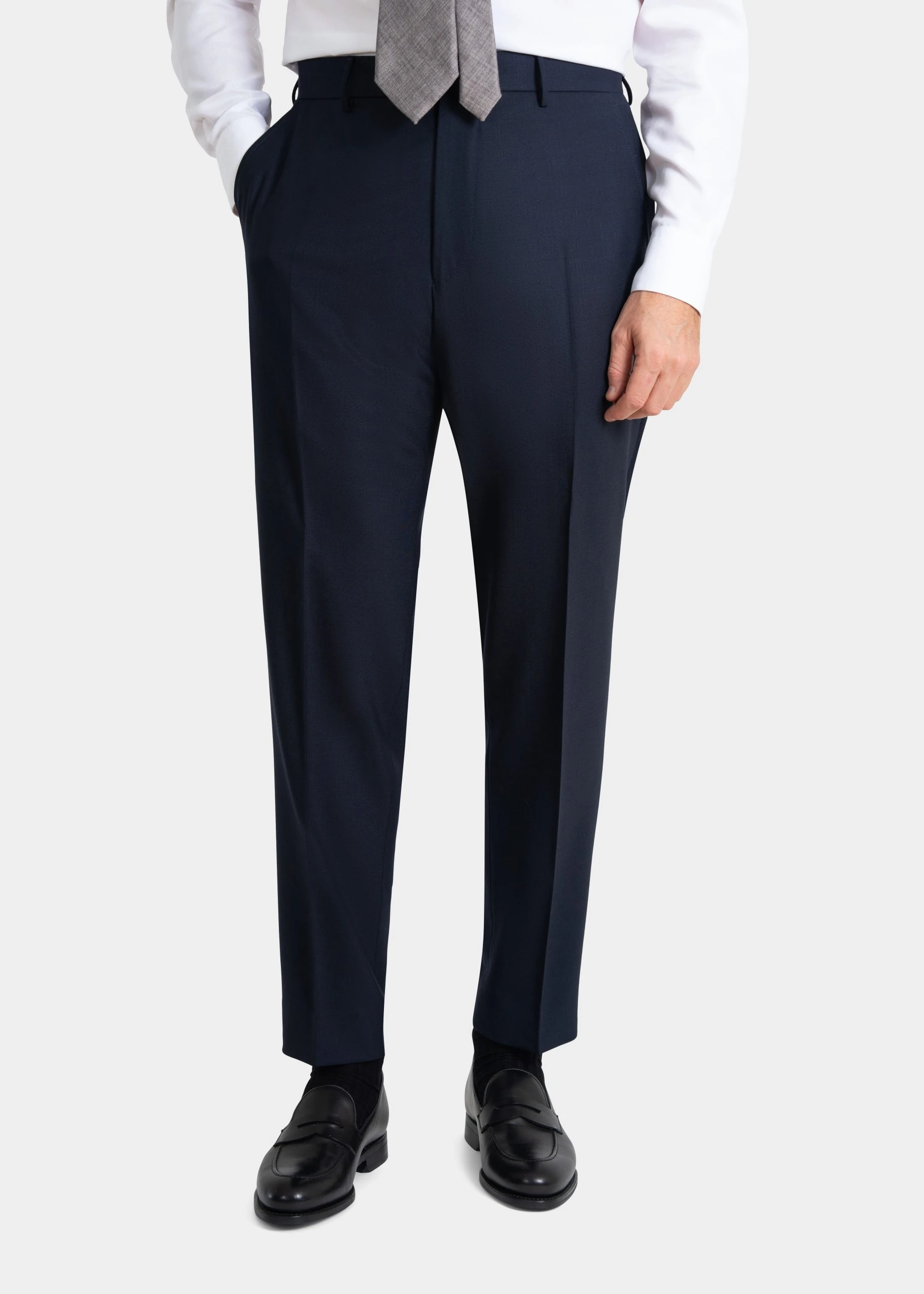 navy blue suit trousers in twistair fabric