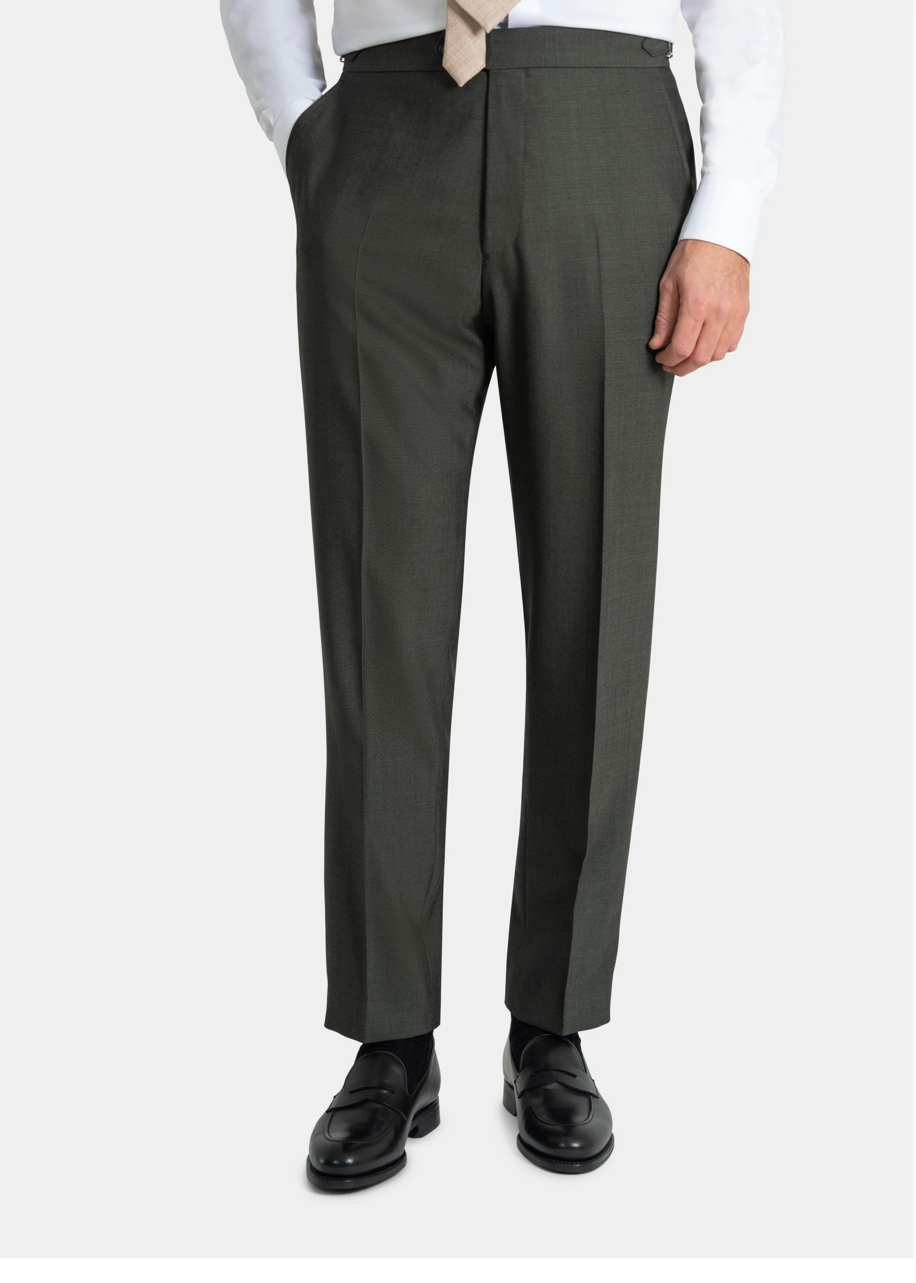 forest green suit trousers in twistair fabric