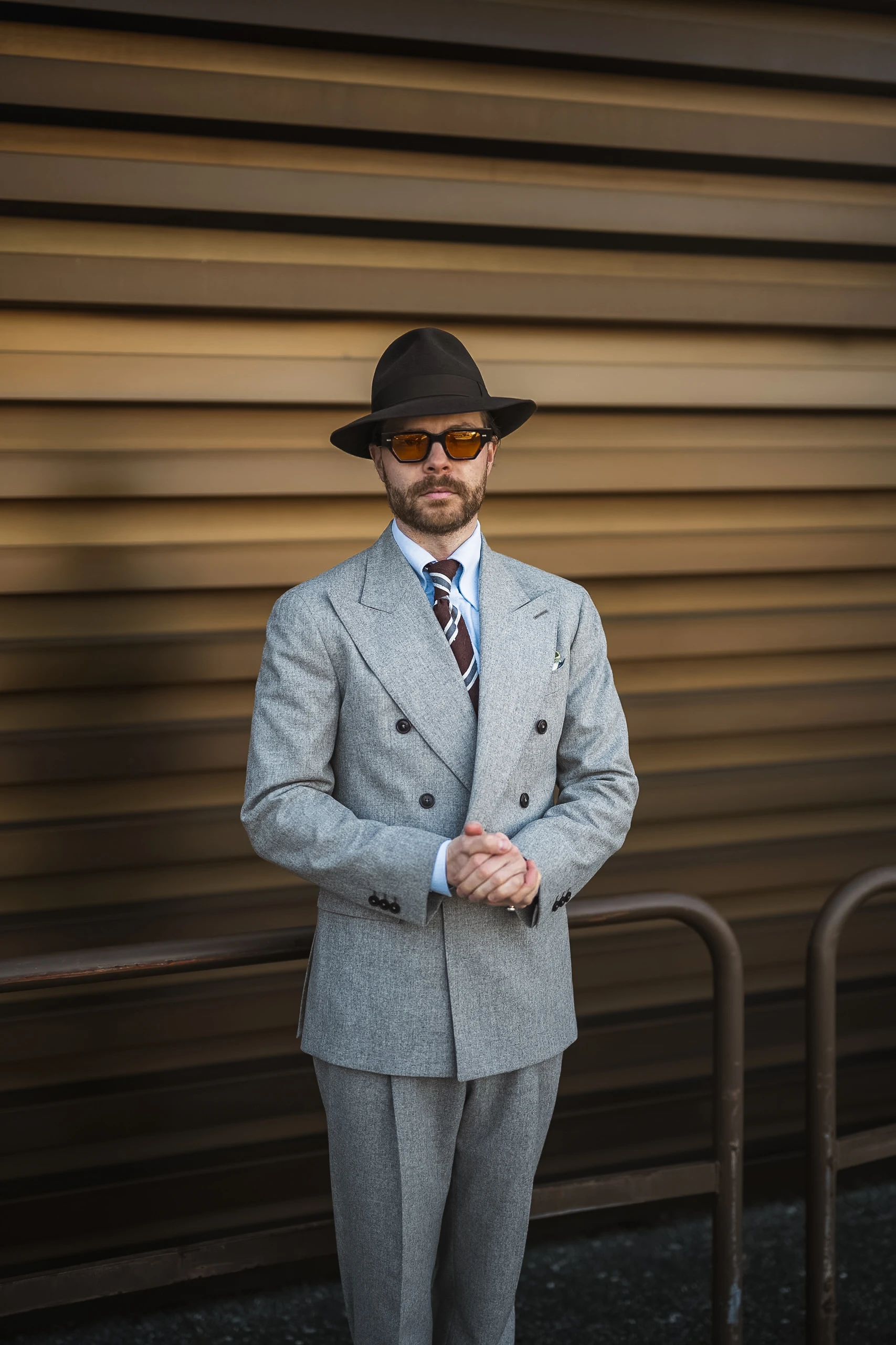 sartorial finn johan wikkstrom wearing a custom made grey flannel suit by mond of copenhagen at pitti uomo 105