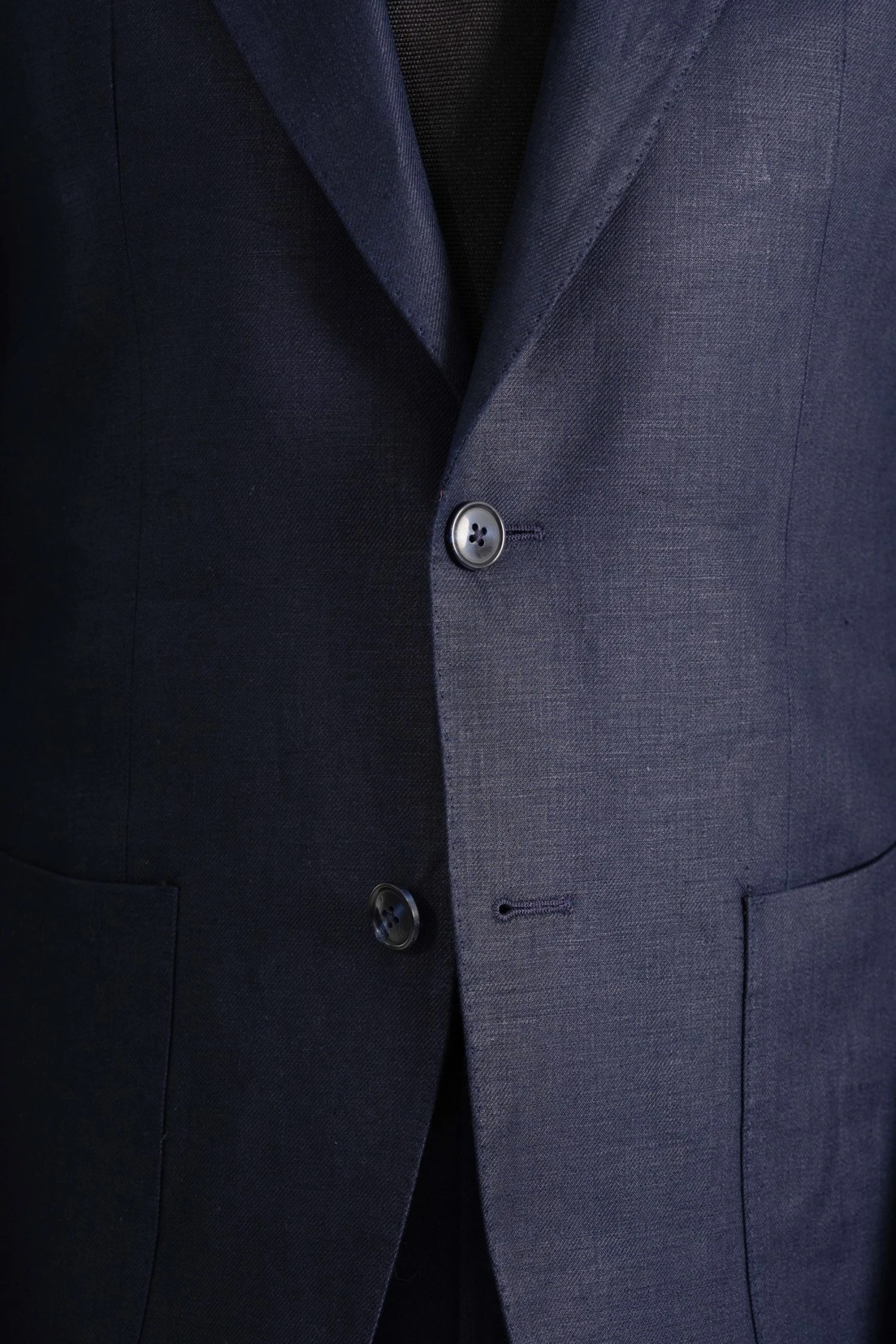 Mond custom made navy linen suit