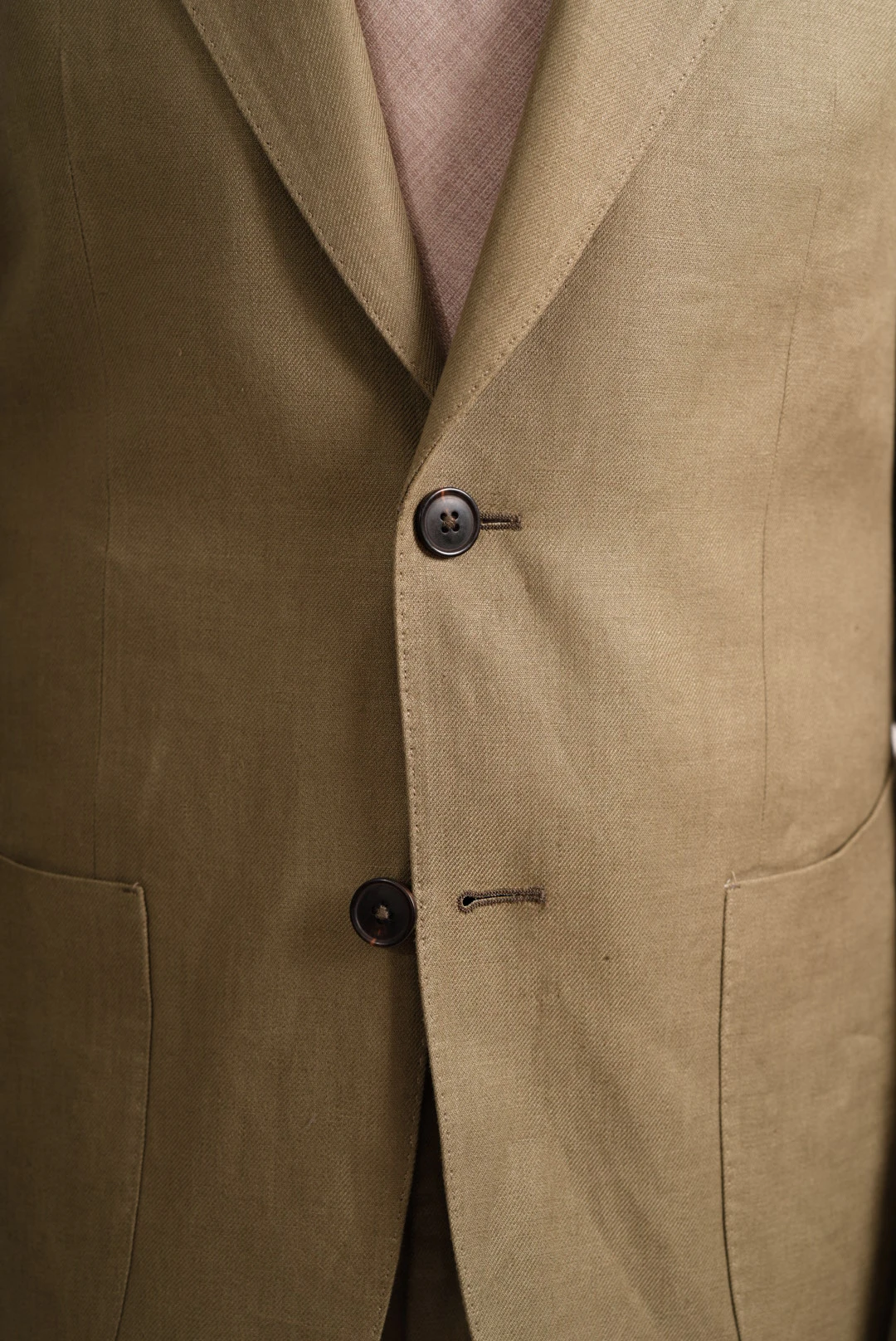 men's custom made khaki linen suit, custom made by mond